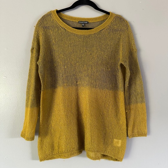 Eileen Fisher Italian‎ Mohair Blend Fine Gauze Lightweight Sweater SMALL - Picture 1 of 14